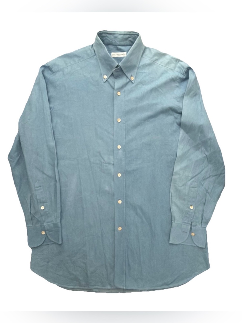 Luca Avitabile Napoli Blue Handmade Italian Cotton Shirt Size XL Made in Italy